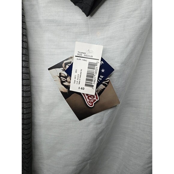 Minnesota Twins (Stitches) Gray Medium Embroidered Polyester / Cotton T Shirt - Picture 5 of 11